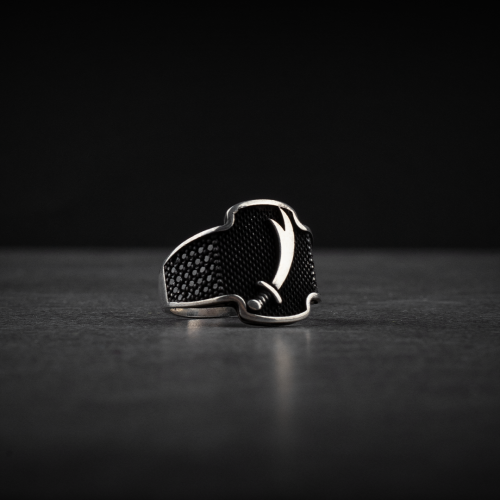 خاتم رجالي فضة استرليني مع تصميم سيف ذو الفقار