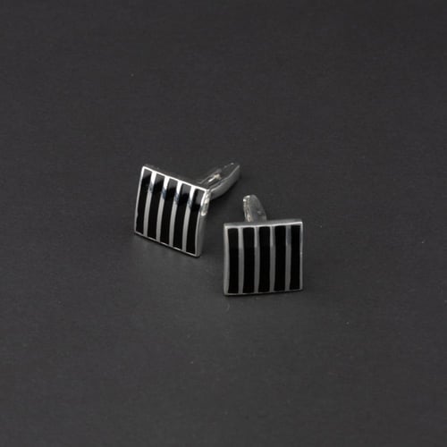 كبك رجالي فضة مع تميم منحوت