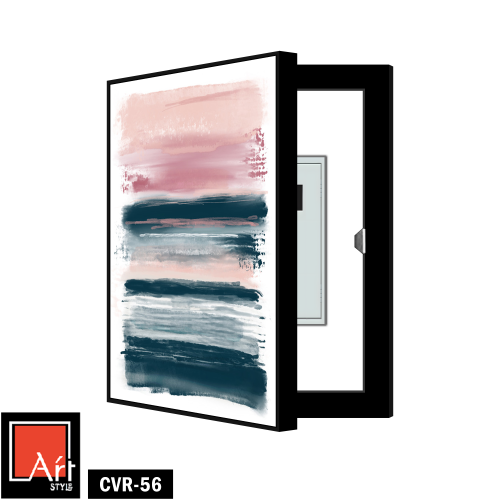 CVR56 لوحة تجريدية بألوان وردية وزرقاء