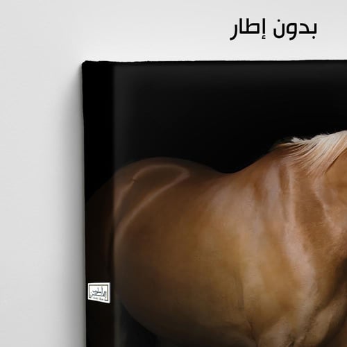 HR51 لوحة فنية معاصرة تصور حصانًا بنيًا جميلًا، يق...