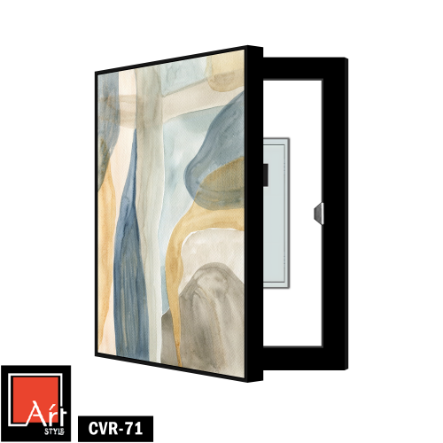 CVR71 لوحة تجريدية بألوان مائية زرقاء وذهبية