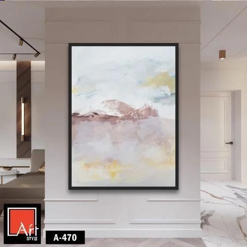 A470 لوحة فنية تجريدية بألوان الباستيل الناعمة، تع...