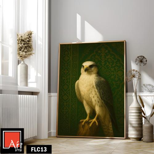 FLC13 لوحة صقر، أخضر زمردي، فخامة.