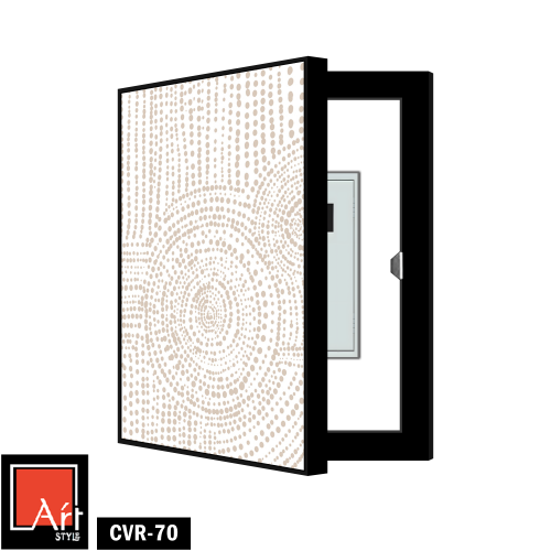 CVR70لوحة تجريدية بنمط نقطي أبيض وبيج