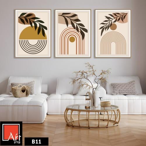 B11 ثلاث لوحات زخارف طبيعية وخطوط دافئة..