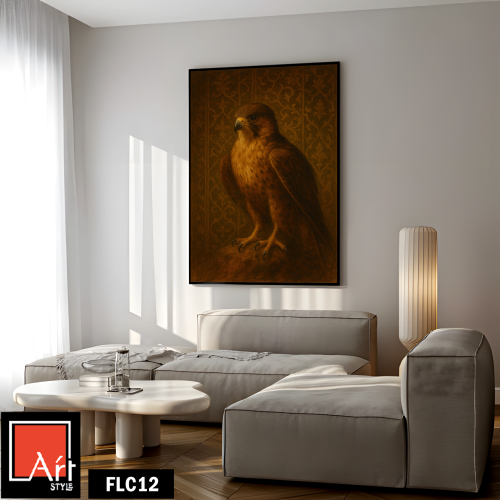 FLC12 لوحة صقر، ألوان ترابية، فخامة هادئة.