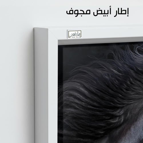HR48 لوحة فنية معاصرة تصور رأس حصان أسود بجمال لاف...
