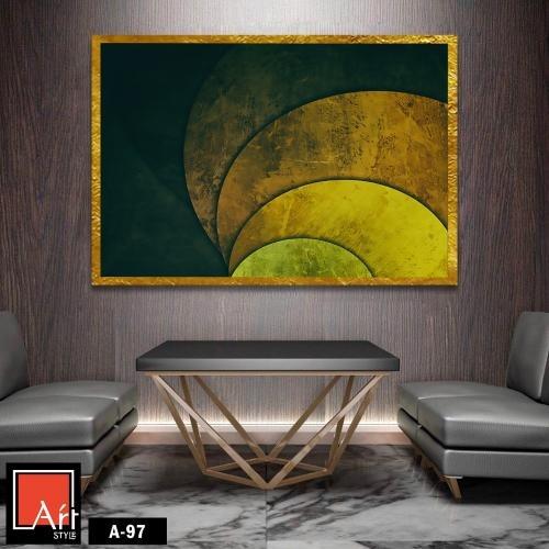 A97 لوحة فنية عصرية بألوان خضراء وذهبية تضفي لمسة...