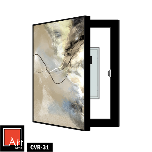 CVR31لوحة خزانة مخفية بأزرق وبيج