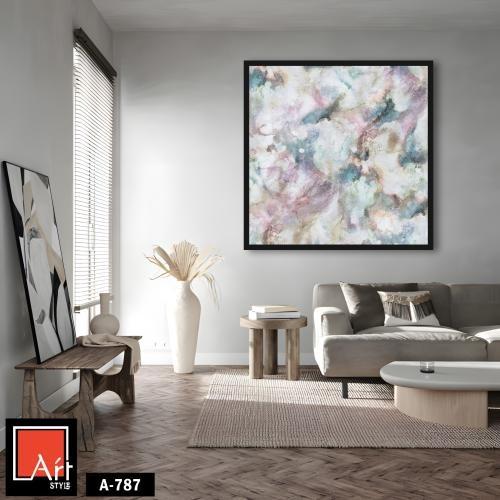 A787 لوحة فنية تجريدية مائية هادئة تجمع بين ألوان...