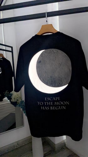 Moon T-shirt آوفر سايز أسود