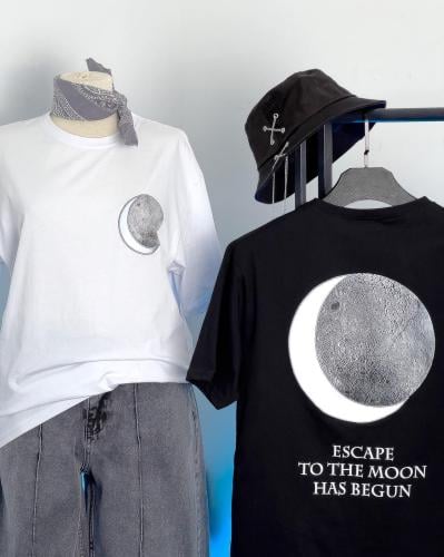 Moon T-shirt آوفر سايز أسود