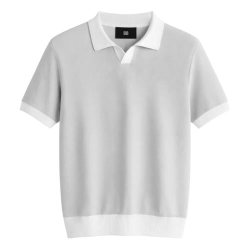 تيشيرت بولو باللون الرمادي الفاتح