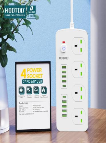 توصيلة كهرباء 4 افياش و 8منافذ usb ومنفذين PD شحن...