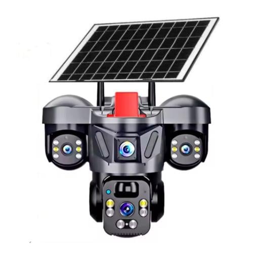 كاميرا مراقبة بالطاقة الشمسية بثلاث عدسات