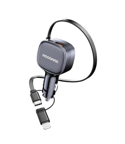 شاحن سيارة سريع 100 واط | شاحن متعدد مع كيبل مدمج...