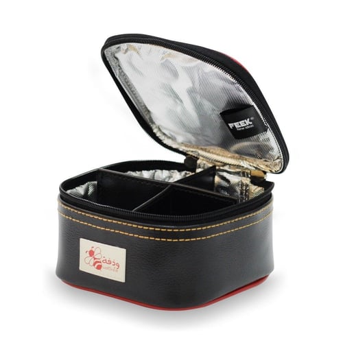 حافظة وذفة جلد أسود