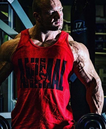 ANIMAL RED CUT TANK TOP