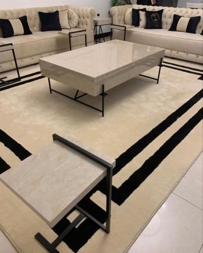 طقم طاولة خدمة بديل رخام خامة 5 قطعة