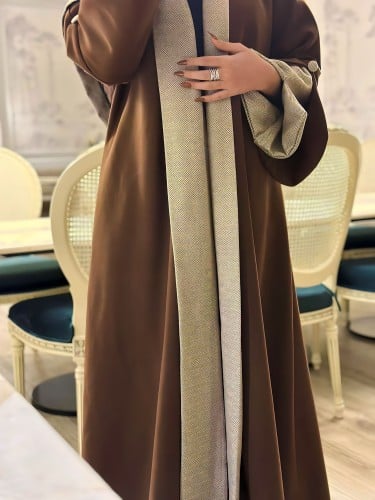 عبايه شتويه بلون بني