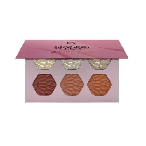 باليت الوجه الطبيعي اضاءة وبلاشر من ميك اوفر22-M40...