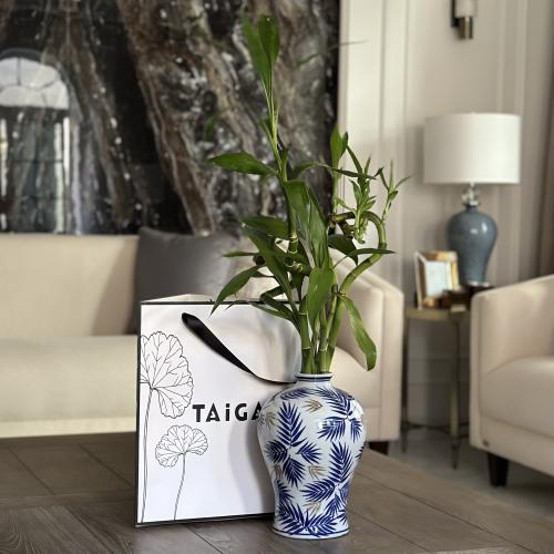 فازة سيراميك + بامبو متنوع