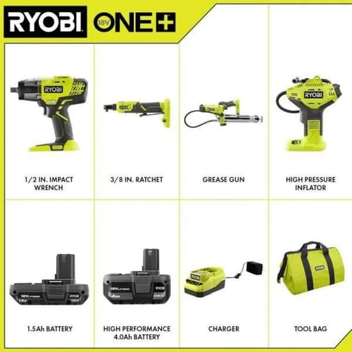 RYOBI 'طقم ميكانيكا أربع أجهزة