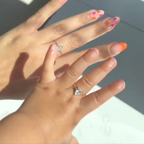 خاتم اطفال الذهبي والفاخر ,شكل القلب ,كريستال ,إمك...