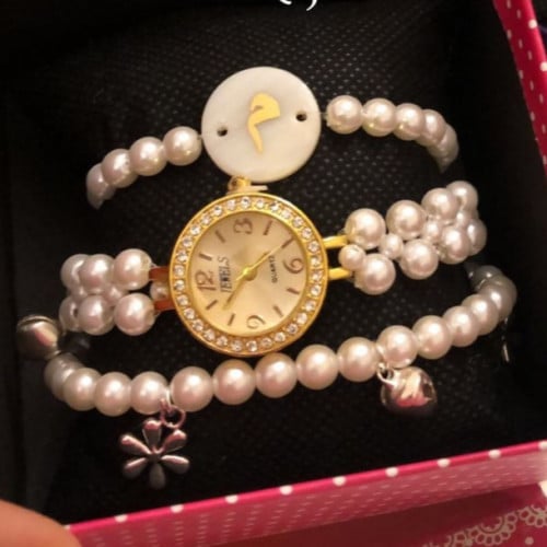 3 قطع من مجموعة اللؤلؤ للأطفال والمواليد ,سوار الأ...