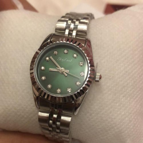 ساعة شبيه رولكس أطفال عصرية ذات كرستال براق، مطلية...