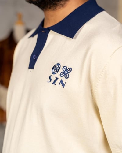 Knitted Polo Shirt - Creamy