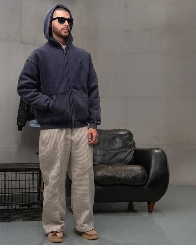 Blue SZN Logo Zip Up Hoodie