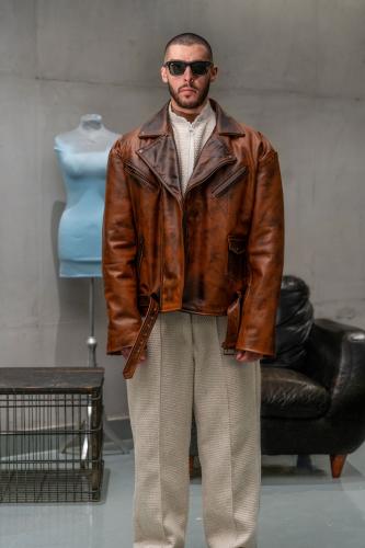 Jacket brown genuine leather