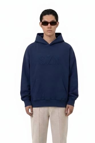 Blue hoodie with SZN logo