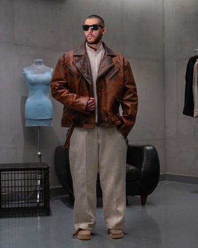 Jacket brown genuine leather