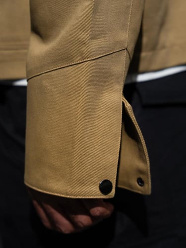 Beige Contrast Collar Work Jacket