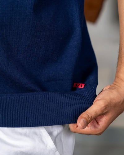 Knitted Polo Shirt - Navy