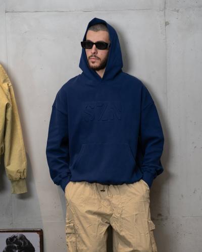Blue hoodie with SZN logo