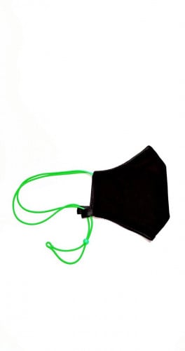 Polyester black face mask-Green