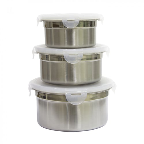 طقم ثلاث حوافظ بغطاء