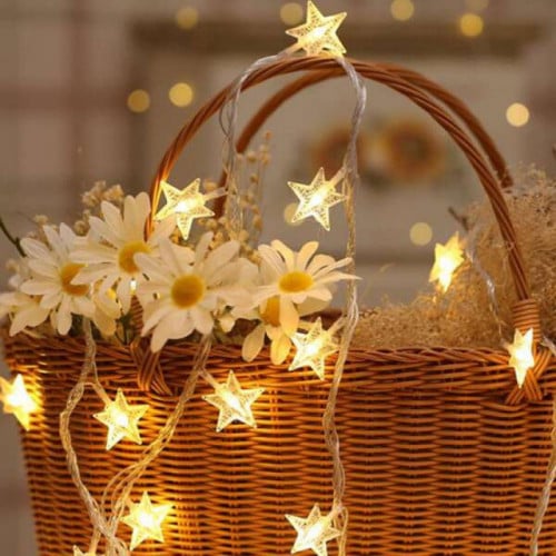 سلك لمبات الزينة شكل نجوم مضيئة