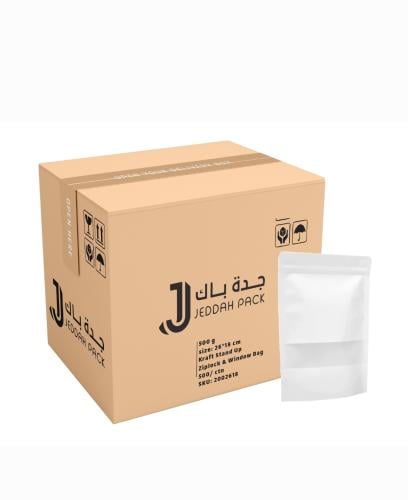 كرتون اكياس بنافذة وسحاب 500 جرام