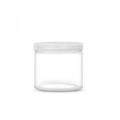 (12) برطمان بلاستيك مع غطاء شفاف 350 مل