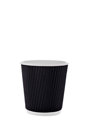 (25) كوب ورقي أسود دبل مموج 4 اونص