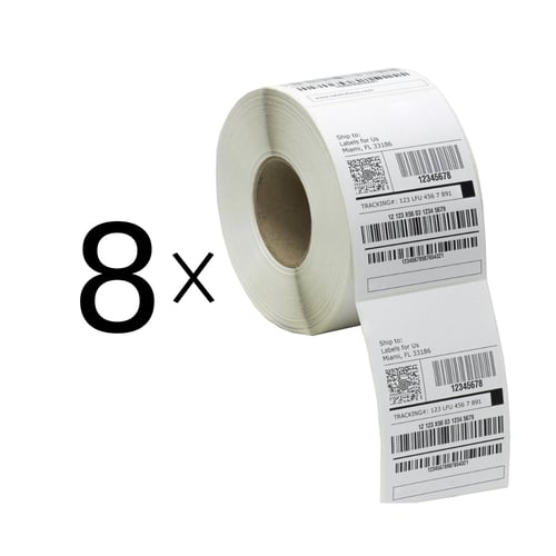 8 لفات ورق لاصق حراري 500 ملصق لكل لفة مقاس 100*15...