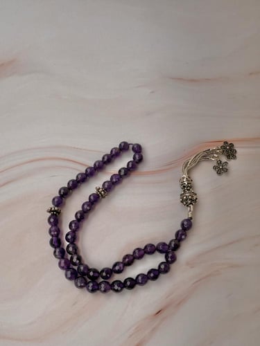 سبحة اماثيست بالفضة