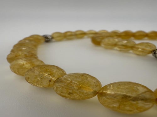سبحة بحجر السترين Citrine والفضة