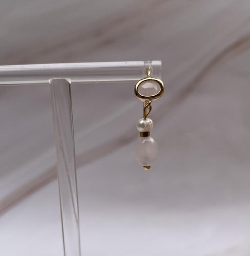 حلق روز كوارتز مع لؤلؤ