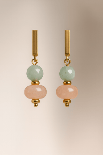 حلق روز كوارتز مع اكوامارين