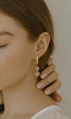 حلق روز كوارتز مع اكوامارين